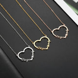 Cazador Heart Double Name Pendant Necklace for Women Stainless Steel Chain