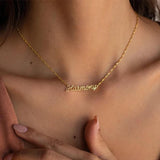 Personalised Name Women Necklace Stainless Steel Letter Pendant