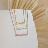 Personalised Name Women Necklace Stainless Steel Letter Pendant