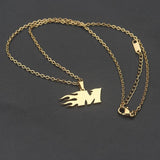 Flame Initial Choker Necklace Personalized Alphabet Jewelry