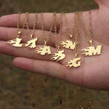 Flame Initial Choker Necklace Personalized Alphabet Jewelry