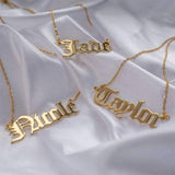 Personalized Old English Name Necklace Stainless Steel Pendant