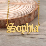Personalized Old English Name Necklace Stainless Steel Pendant