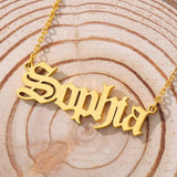 Personalized Old English Name Necklace Stainless Steel Pendant
