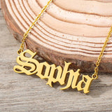 Personalized Old English Name Necklace Stainless Steel Pendant