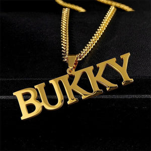 Personalized Name Necklace 3mm Cuban Chain Stainless Steel Customized Pendant