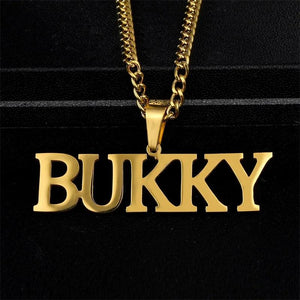 Personalized Name Necklace 3mm Cuban Chain Stainless Steel Customized Pendant