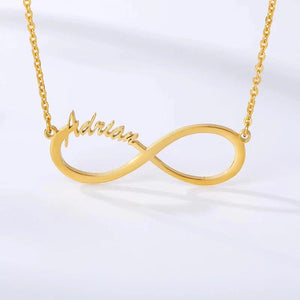 Personalized Infinity Necklace Heart with Name Stainless Steel