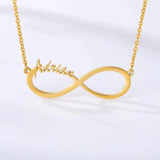 Personalized Infinity Necklace Heart with Name Stainless Steel