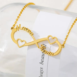 Personalized Infinity Necklace Heart with Name Stainless Steel
