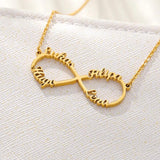 Personalized Infinity Necklace Heart with Name Stainless Steel