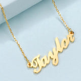 Personalized Name Necklace Stainless Steel Choker Pendant