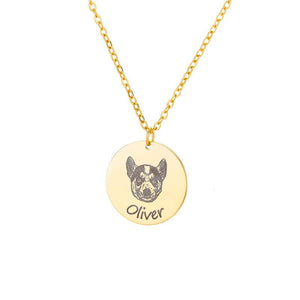 Personalized Stainless Steel Pet Photo Name Necklace Family Jewelry Gift