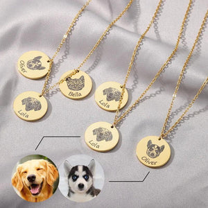 Personalized Stainless Steel Pet Photo Name Necklace Family Jewelry Gift