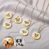 Personalized Stainless Steel Pet Photo Name Necklace Family Jewelry Gift