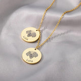 Personalized Stainless Steel Pet Photo Name Necklace Family Jewelry Gift