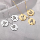 Personalized Stainless Steel Pet Photo Name Necklace Family Jewelry Gift