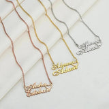 Personalised Two Names Love Heart Necklace for Women Couple