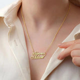 Personalised Two Names Love Heart Necklace for Women Couple