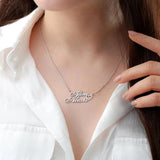 Personalised Two Names Love Heart Necklace for Women Couple