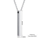Engraved Name Necklace Stainless Steel Pendant Choker
