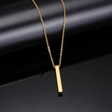 Engraved Name Necklace Stainless Steel Pendant Choker