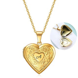 Custom Family Initials Photo Frame Necklace - A-Z Letter Charm Pendant