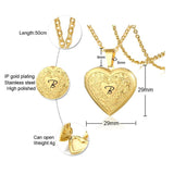 Custom Family Initials Photo Frame Necklace - A-Z Letter Charm Pendant