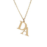 2 Initial Letters Personalized Necklace For Women-Gold Necklace