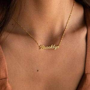 Personalized Water Wave Chain Name Necklace Stainless Steel Choker