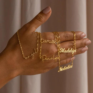 Personalized Water Wave Chain Name Necklace Stainless Steel Choker
