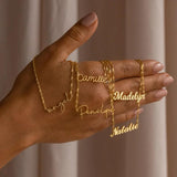 Personalized Water Wave Chain Name Necklace Stainless Steel Choker