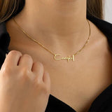 Personalized Name Necklace Stainless Steel Box Chain Font Gift