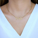 Personalized Name Necklace Stainless Steel Box Chain Font Gift