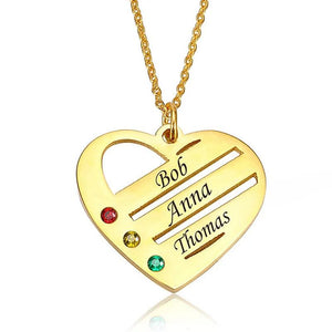Personalized Engraved Name Women Necklaces Stainless Steel Love Family Birthston