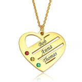 Personalized Engraved Name Women Necklaces Stainless Steel Love Family Birthston