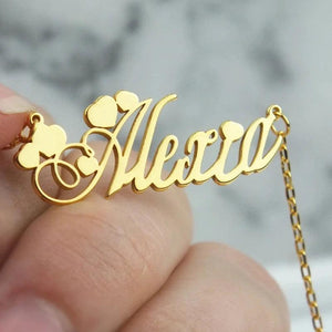 Personalized Name Necklace Stainless Steel Chain Choker Pendant