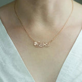 Personalized Name Necklace Stainless Steel Chain Choker Pendant