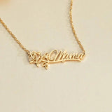 Month Flower Name Necklace With Ribbon Necklace Birthday For Women Girl Jewelry
