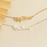 Month Flower Name Necklace With Ribbon Necklace Birthday For Women Girl Jewelry