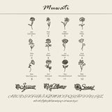 Month Flower Name Necklace With Ribbon Necklace Birthday For Women Girl Jewelry