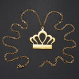 Treebud Crown Name Necklace For Women Girl Stainless Steel
