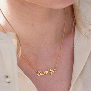 Custom Name Necklace for Her, Stainless Steel Personalized Pendant
