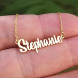 Custom Name Necklace for Her, Stainless Steel Personalized Pendant