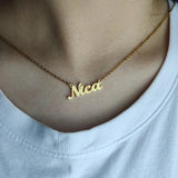 Custom Name Necklace for Her, Stainless Steel Personalized Pendant