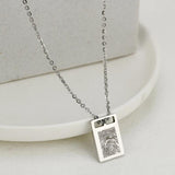 Geometric Fingerprint Necklace Stainless Steel Thumbprint Pendant