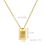 Geometric Fingerprint Necklace Stainless Steel Thumbprint Pendant