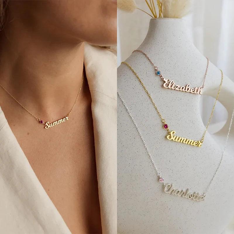 Personalized Two Letter Name Choker Necklace for Women