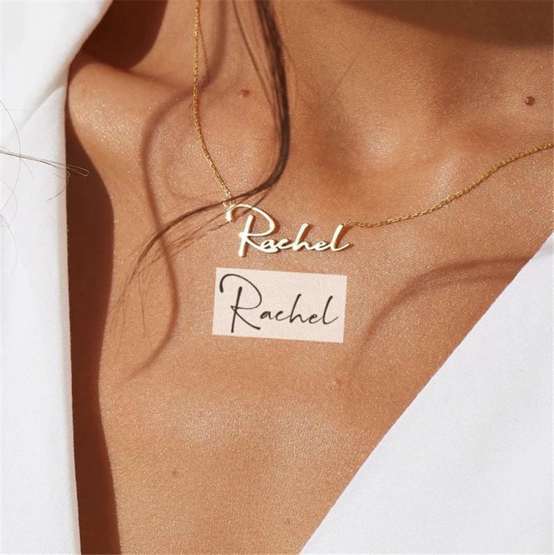 Personalized Cursive Name Necklace Stainless Steel