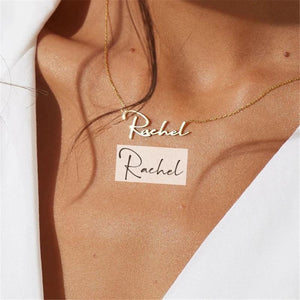 Personalized Cursive Name Necklace Stainless Steel